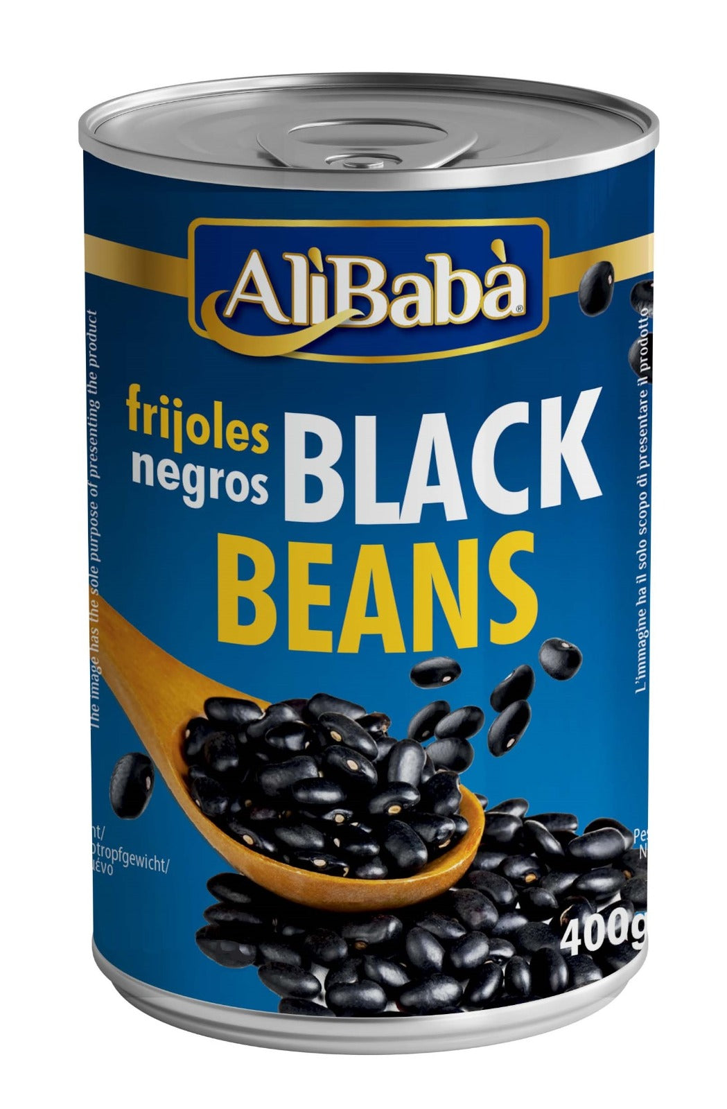 Alibaba sorte bønner 400g dåse