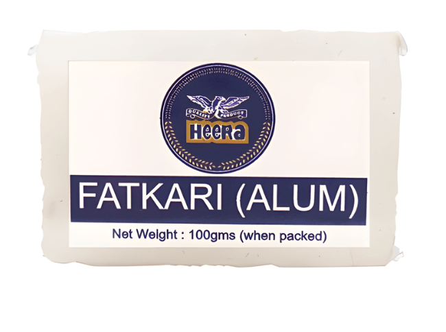 Bar of Fatkari alum with Hecra branding on a white background