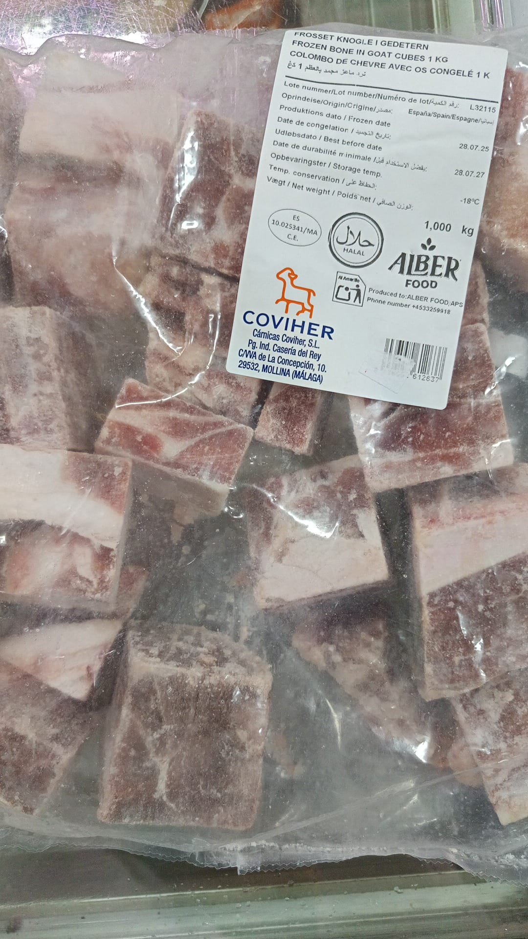 Goat Meat-frozen Small cubes 1kg