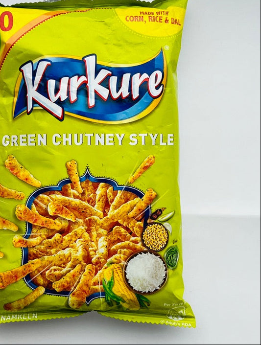Kurkure Green Chutney Style snack packet on a white background