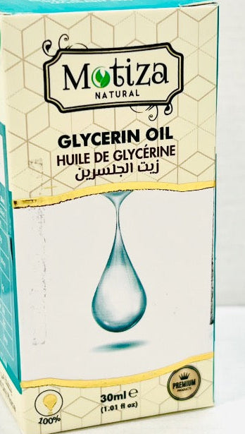 Motiza Glycerin Oil packaging on a white background