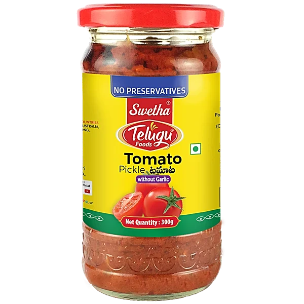 Telugu Foods Tomatpickle 300g Uden Hvidløg - 300 Gram