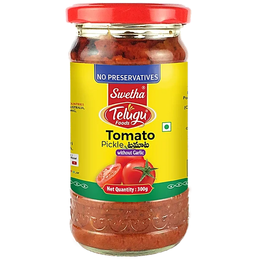 Telugu Foods Tomato Pickle 300g Without Garlic - 300 Grams