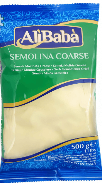 Alibaba brand semolina coarse packaging on a white background
