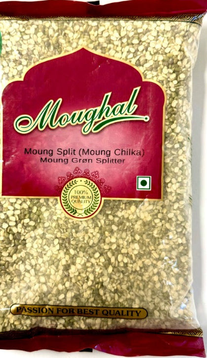 Mughal brand packaging of mung split on a white background