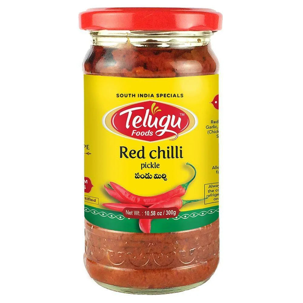 Telugu rød chili syltede agurker 300g